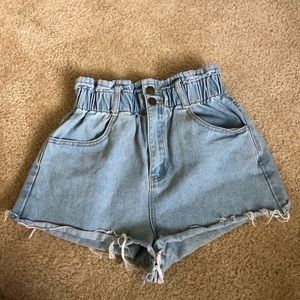 Princess polly high rise baby blue shorts